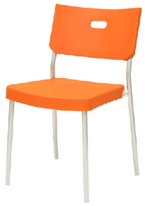 turuncu metal ayaklı plastik sandalye